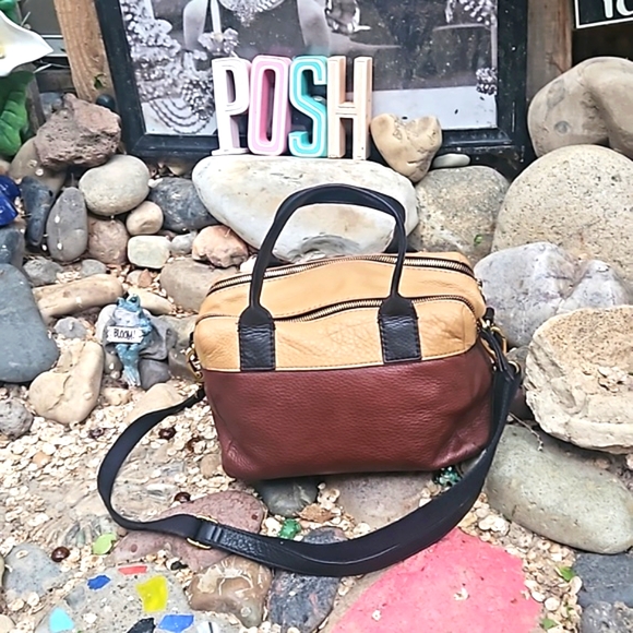 Fossil Erin tri- color leather satchel/crossbody bag - Picture 6 of 11